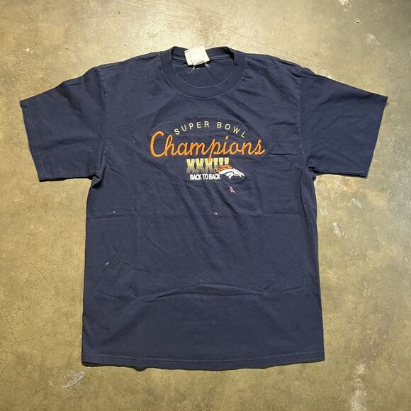 Vintage 90s Denver Broncos NFL Super Bowl Champions T-Shirt - Picture 1 of 3